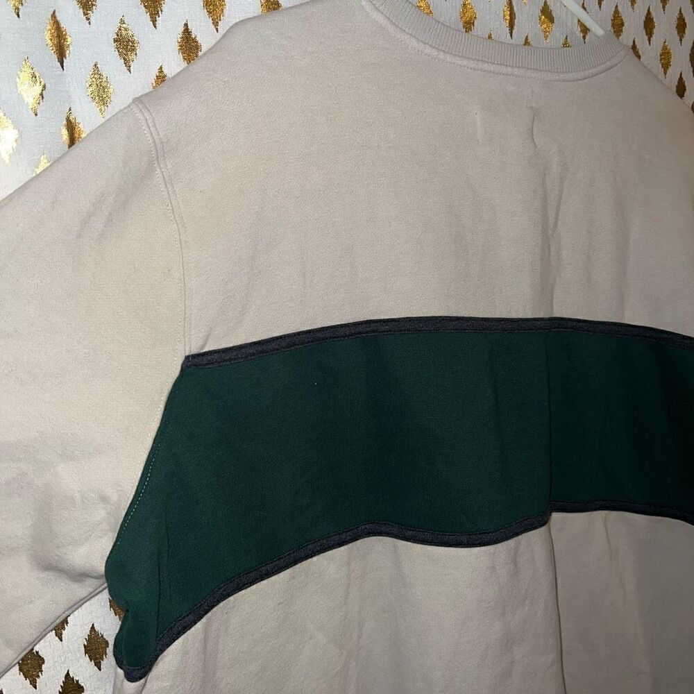 Goodfellow & co. lightweight Green tan stripe sweatshirt size XXL - Picture 6 of 6